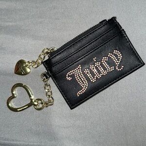 Brand new Juicy Couture Black wallet! Multi- colored rhinestones. Gold accents.